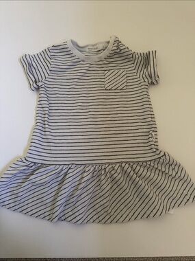 Miles navy and white stripe dress 18mo girl EUC